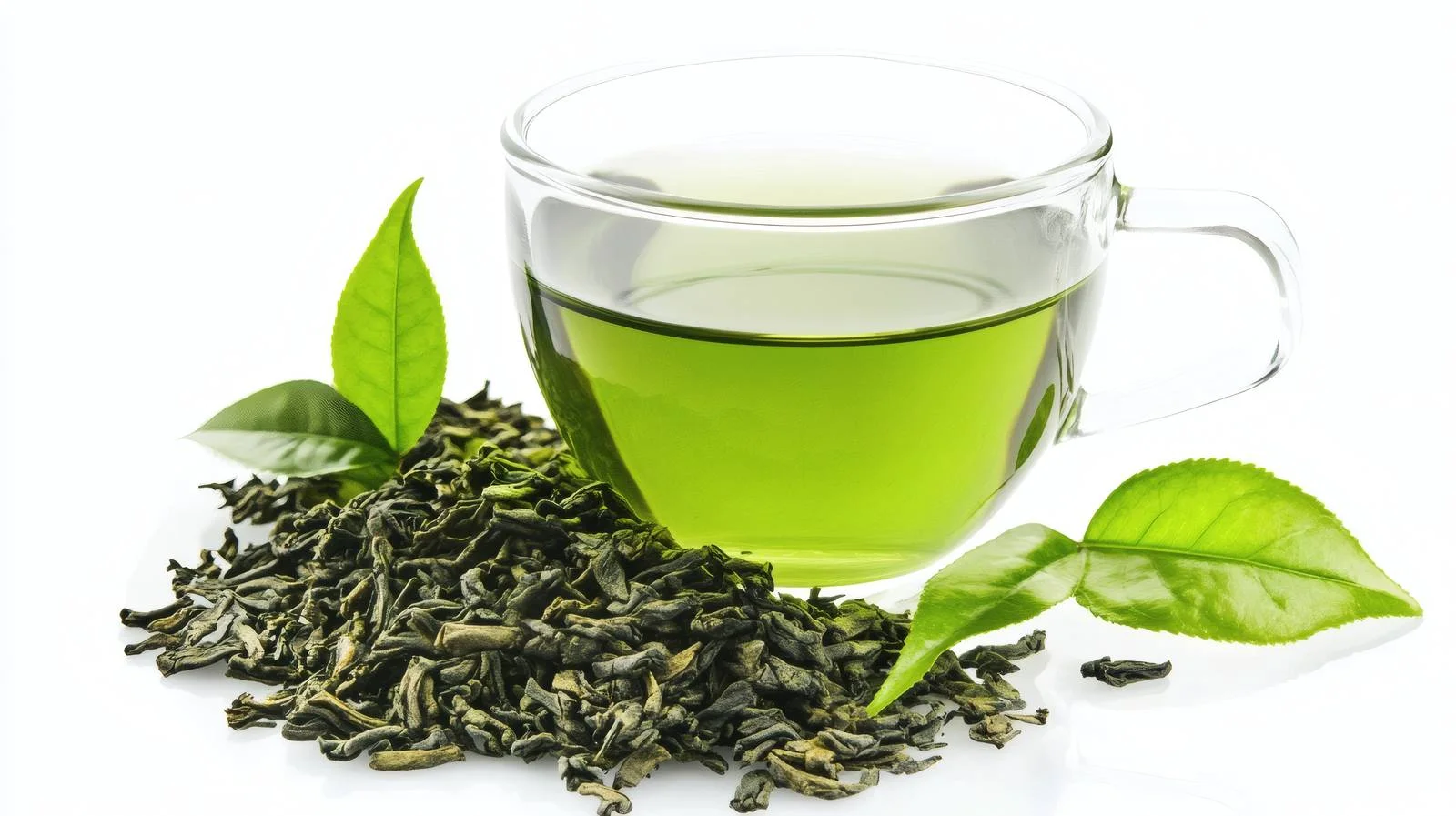 Premium Green Tea on White Background — free download from Dotvec