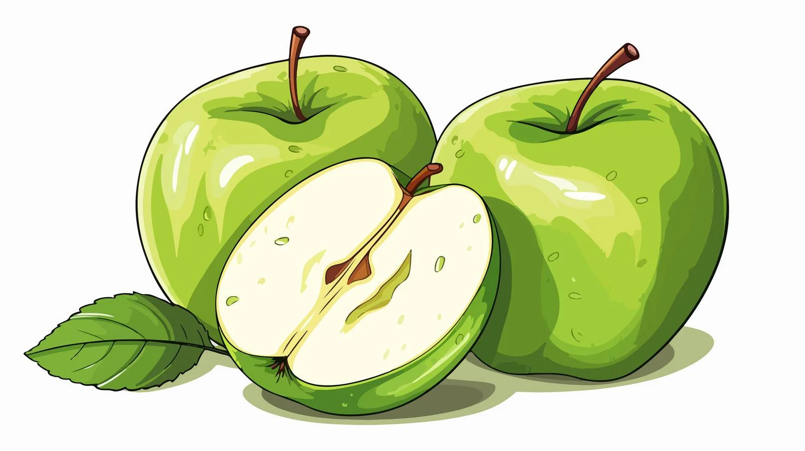 Fresh Green Apple Slices Vector Illustration — free download from Dotvec