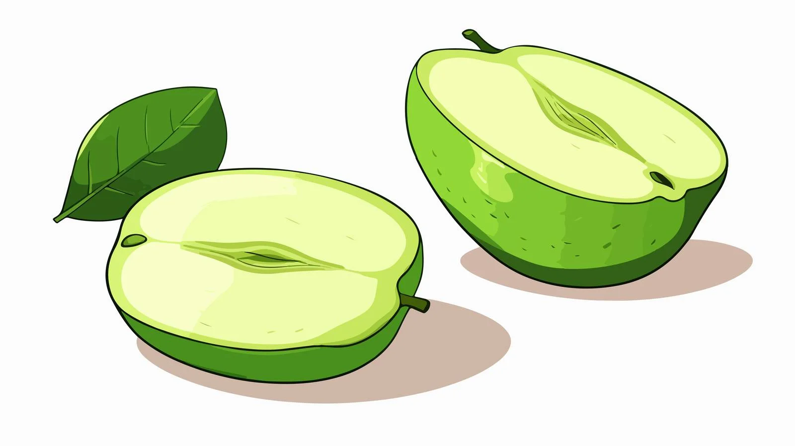 Hand-drawn Green Apple Slices Illustration — free download from Dotvec