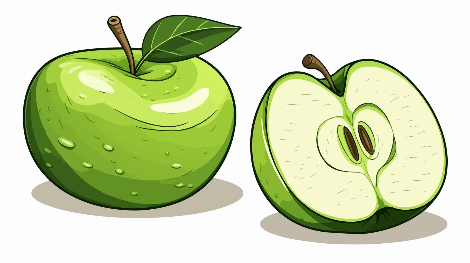 Hand-drawn Green Apple Slices Vector Art — free download from Dotvec