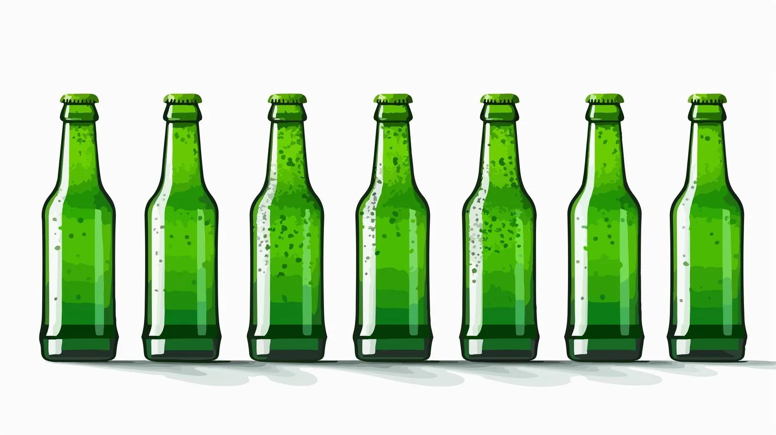 Chilled Green Beer Bottles Displayed on Shelf — free download from Dotvec