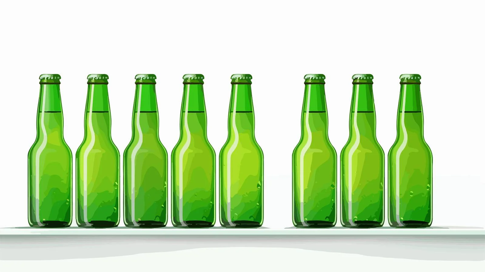 Chilled Green Beer Bottles on Shelf — free download from Dotvec