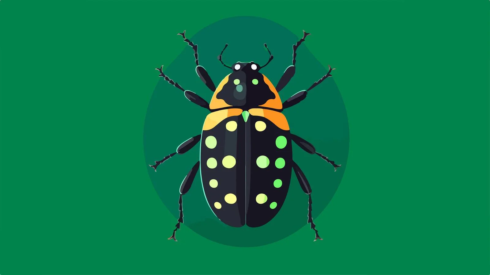 Vibrant Green Beetle Icon from Above — free download from Dotvec