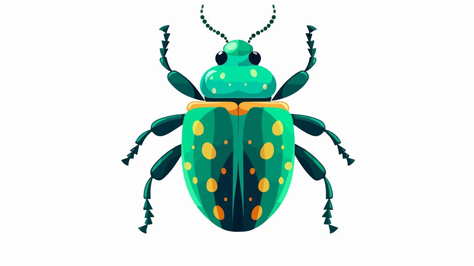 Detailed Green Beetle Bug Icon Top View — free download from Dotvec
