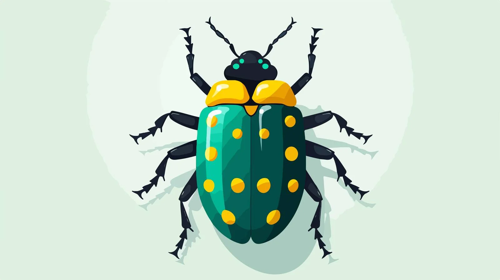 Vibrant Green Beetle Icon Top View — free download from Dotvec