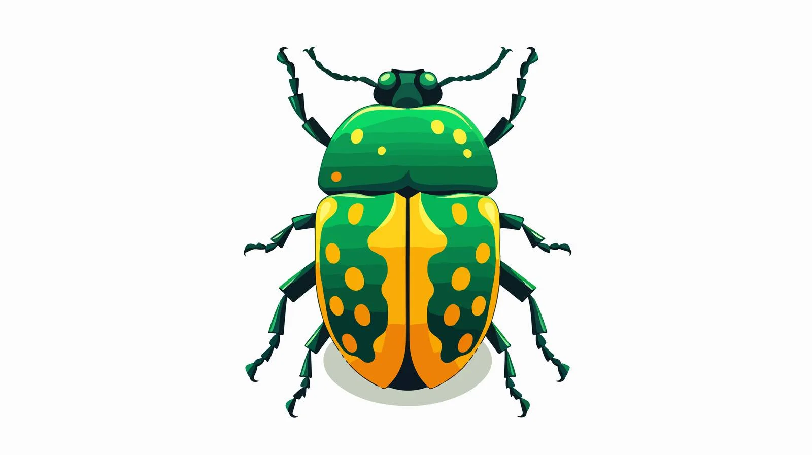 Vibrant Green Beetle Top View Design — free download from Dotvec