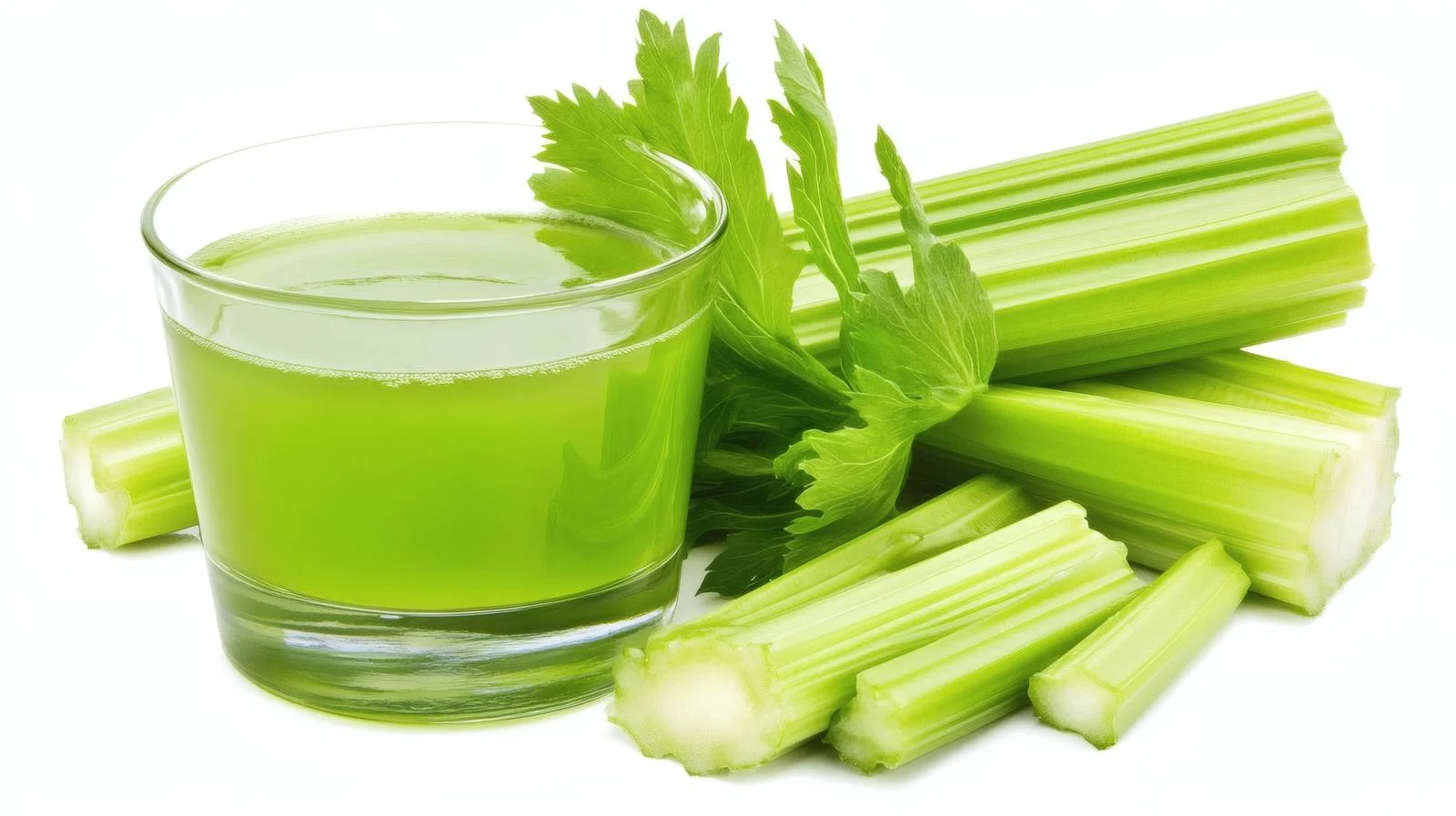 Fresh Green Celery Juice on White Background — free download from Dotvec