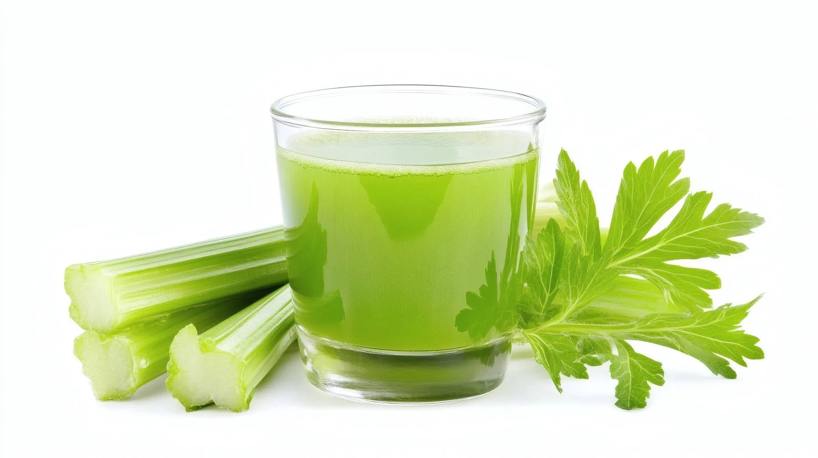 Fresh Green Celery Juice on White Background — free download from Dotvec