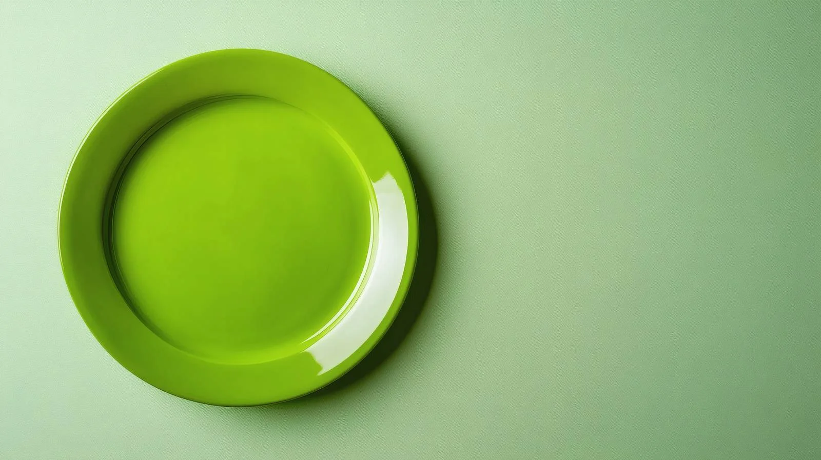 Minimalist Green Plate on Pale Green — free download from Dotvec