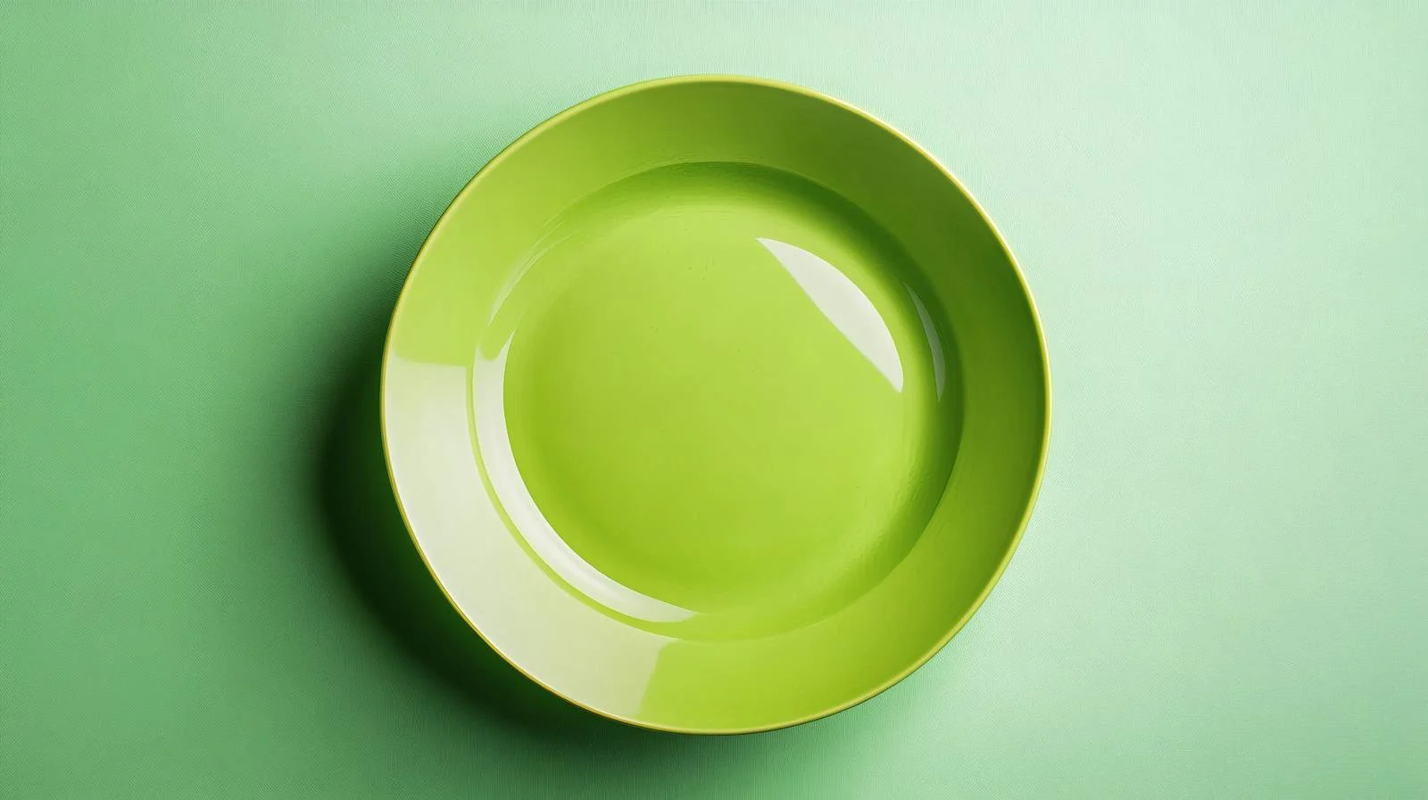 Eco-Friendly Empty Plate on Green Surface — free download from Dotvec