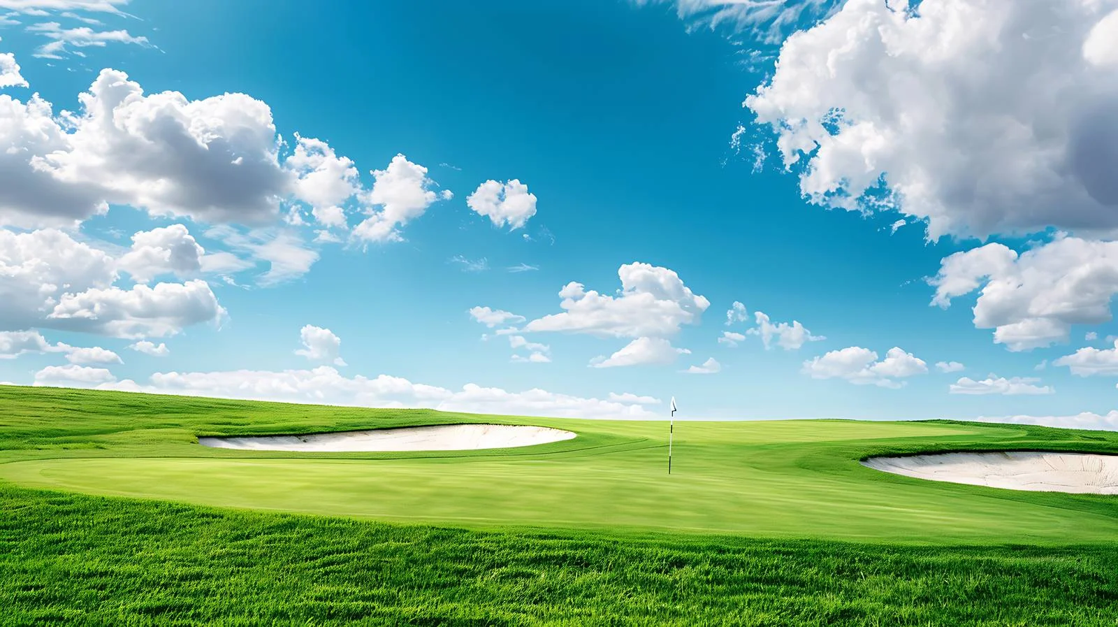 Tranquil Green Golf Course Under Clear Sky — free download from Dotvec