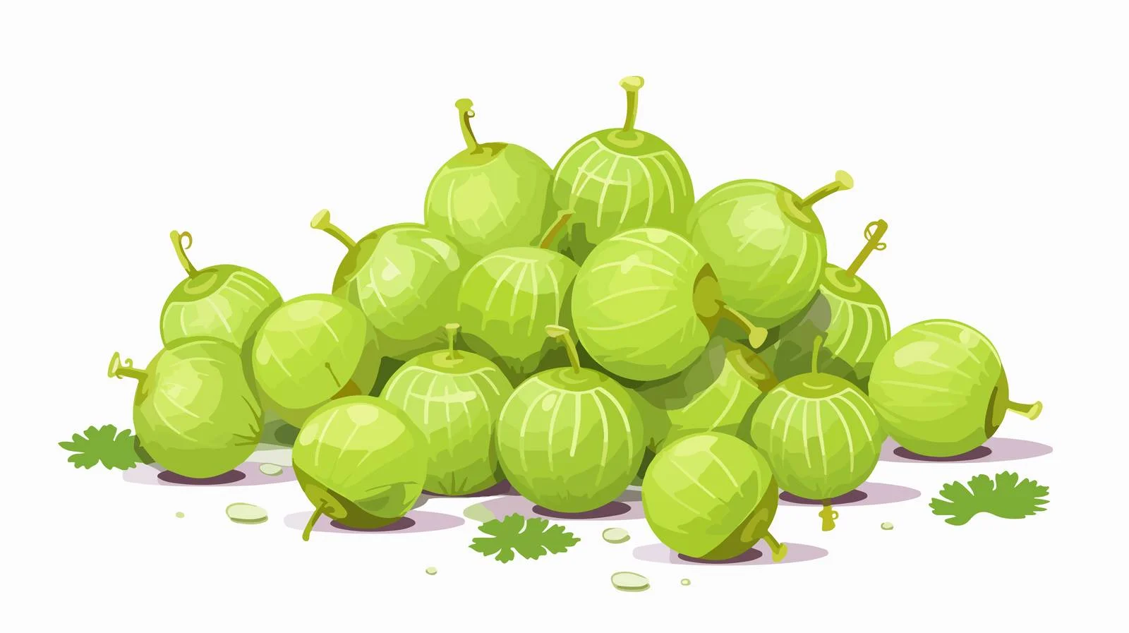 Fresh Green Gooseberries Scattered Outdoors — free download from Dotvec