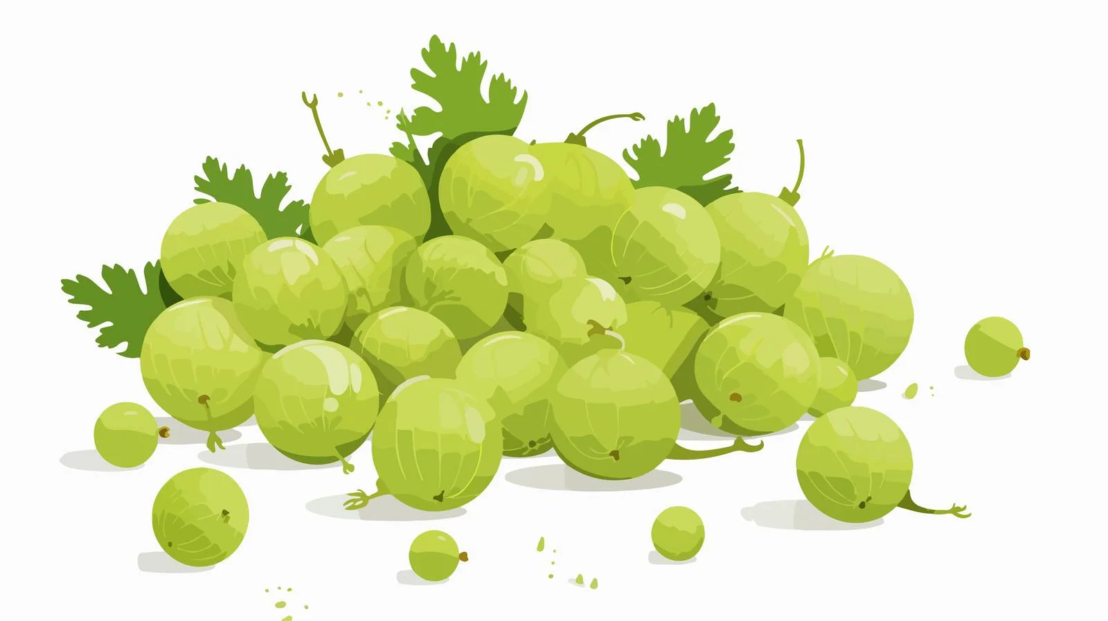 Fresh Green Gooseberries Scattered on Surface — free download from Dotvec