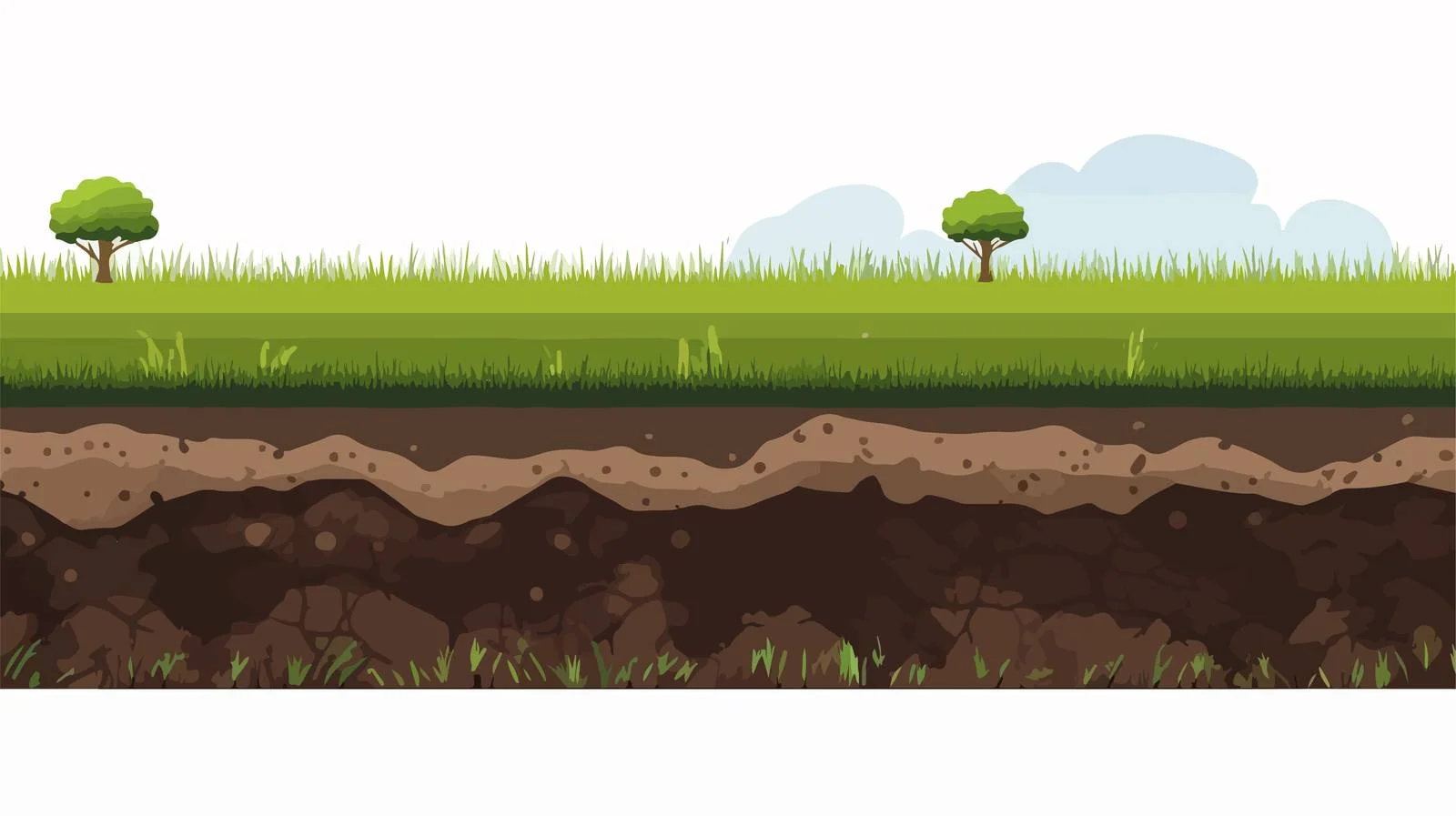 Lush Green Turf and Underground Cross-Section — free download from Dotvec