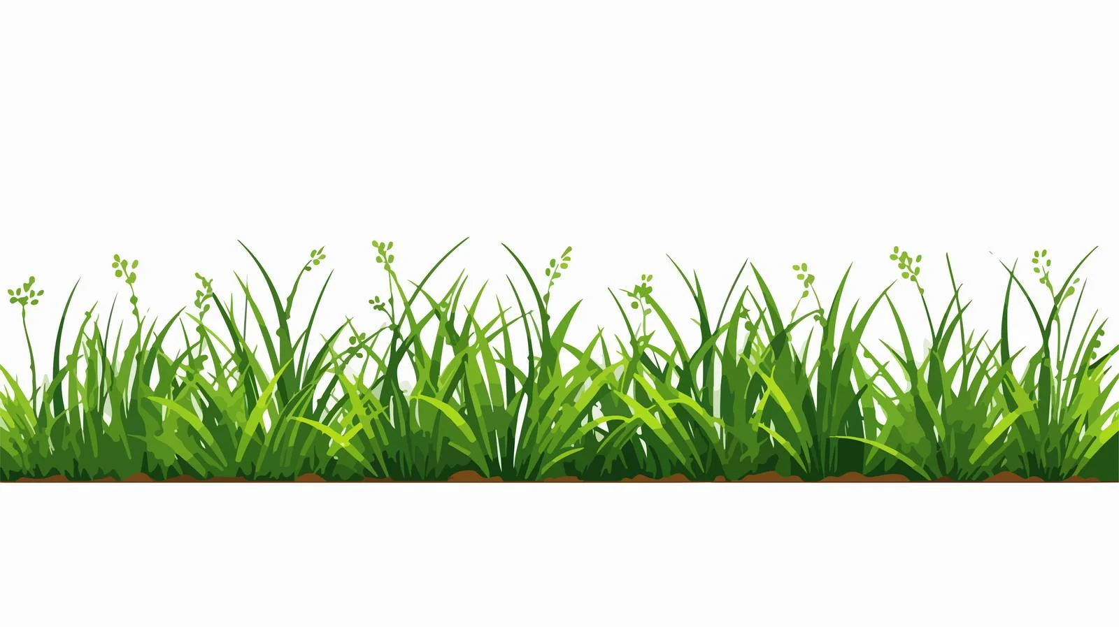 Green Grass Border on White Background — free download from Dotvec