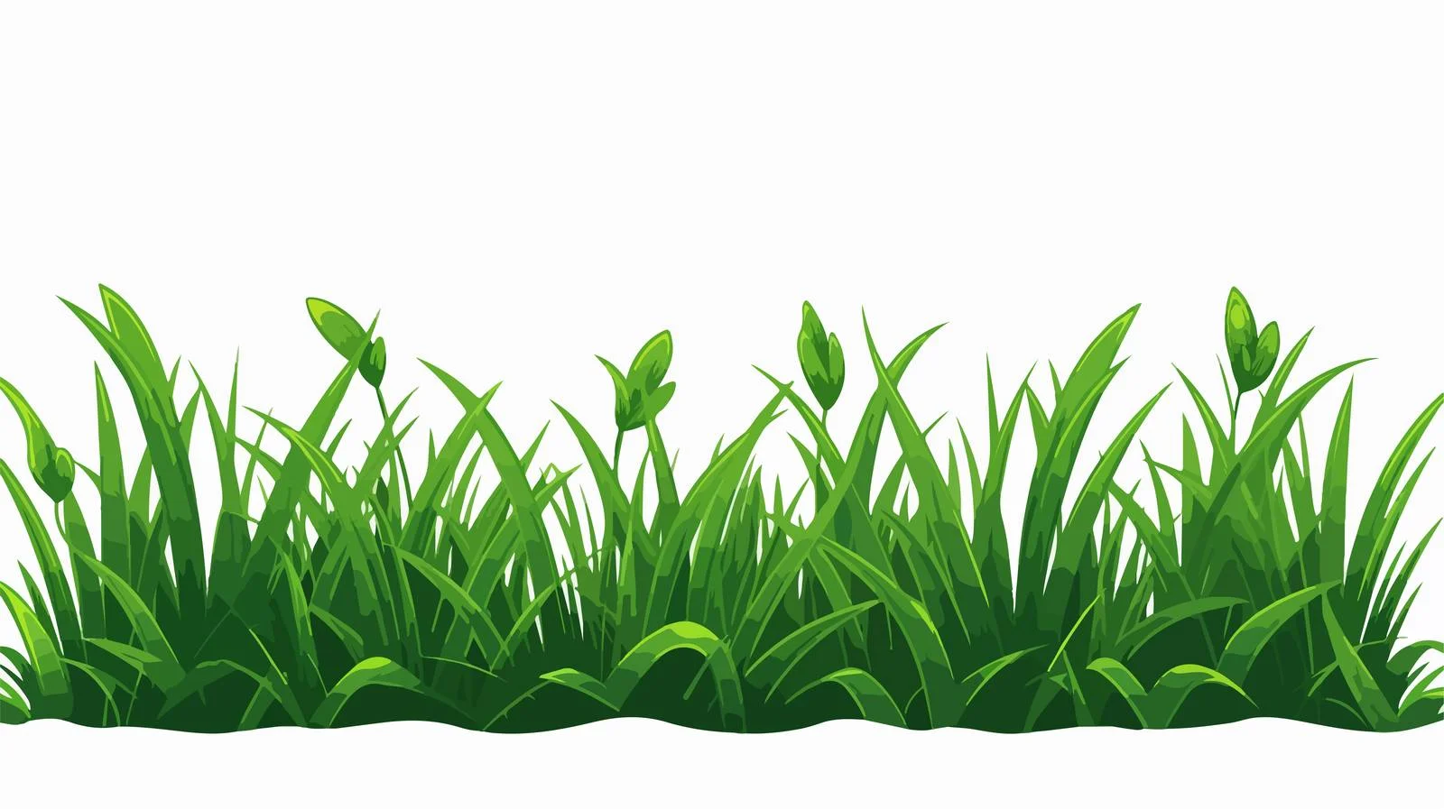 Green Grass Border on White Background — free download from Dotvec
