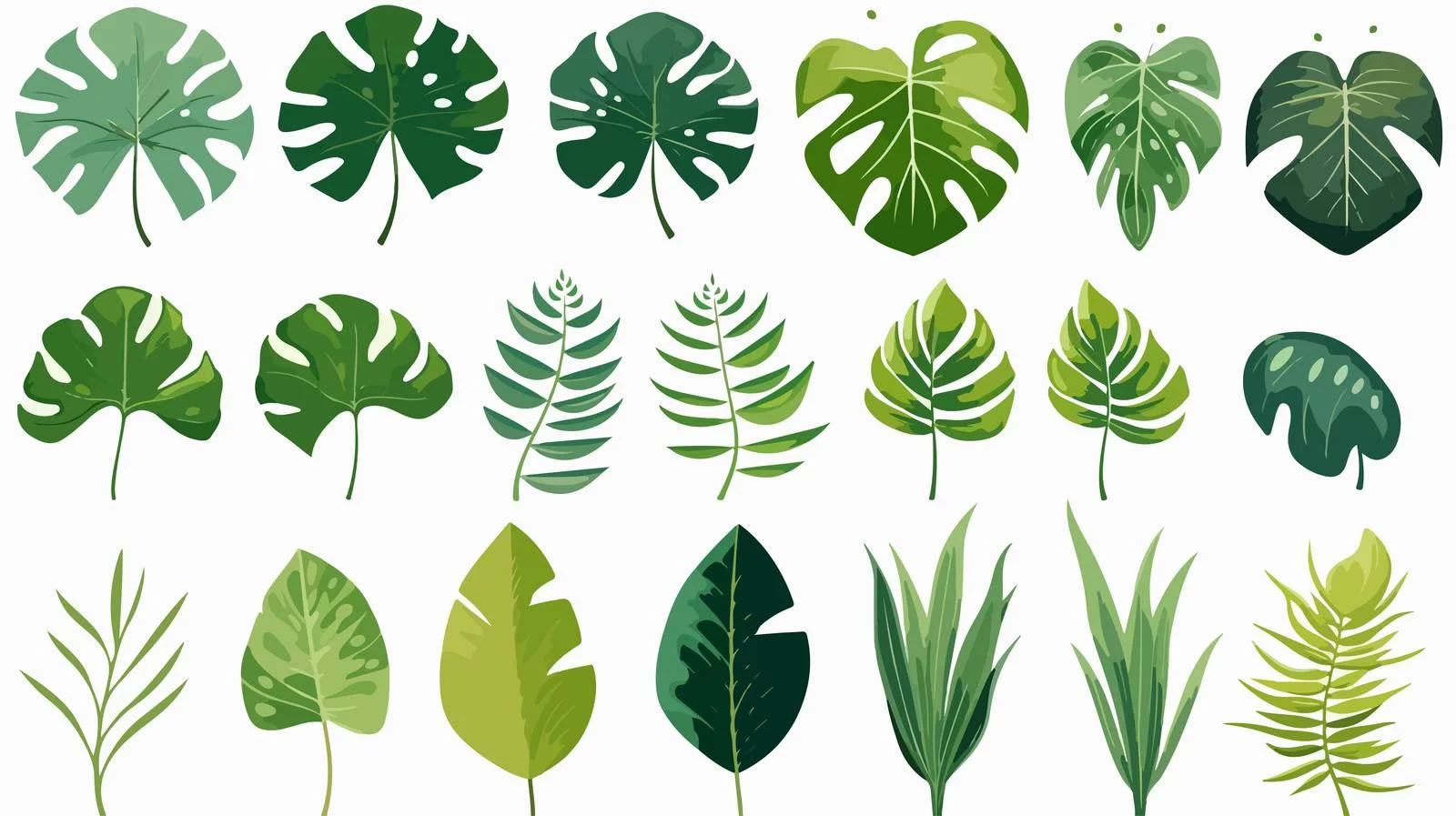 Exotic Green Foliage Collection — free download from Dotvec