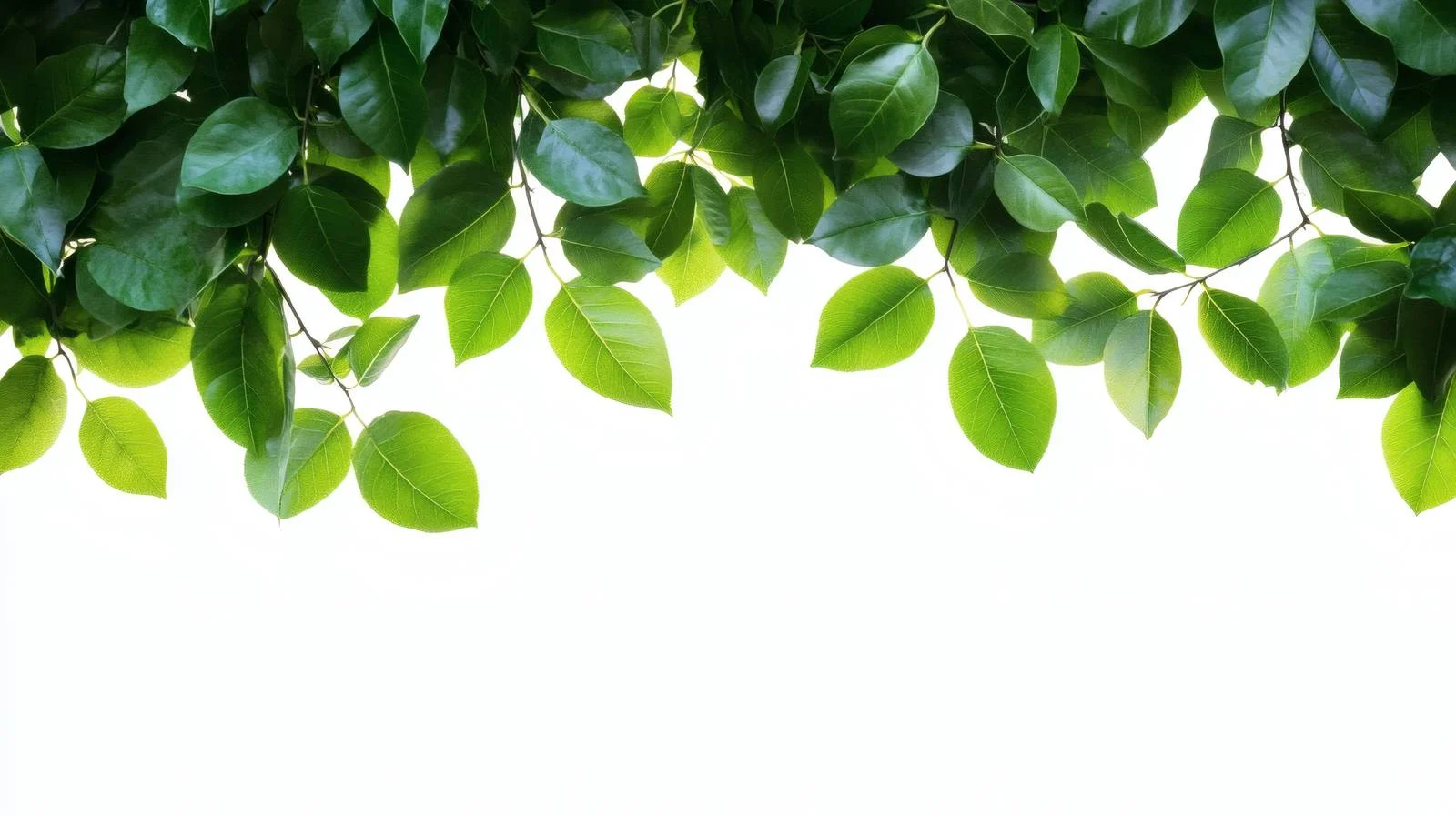 Vibrant Green Leaves on White Background — free download from Dotvec