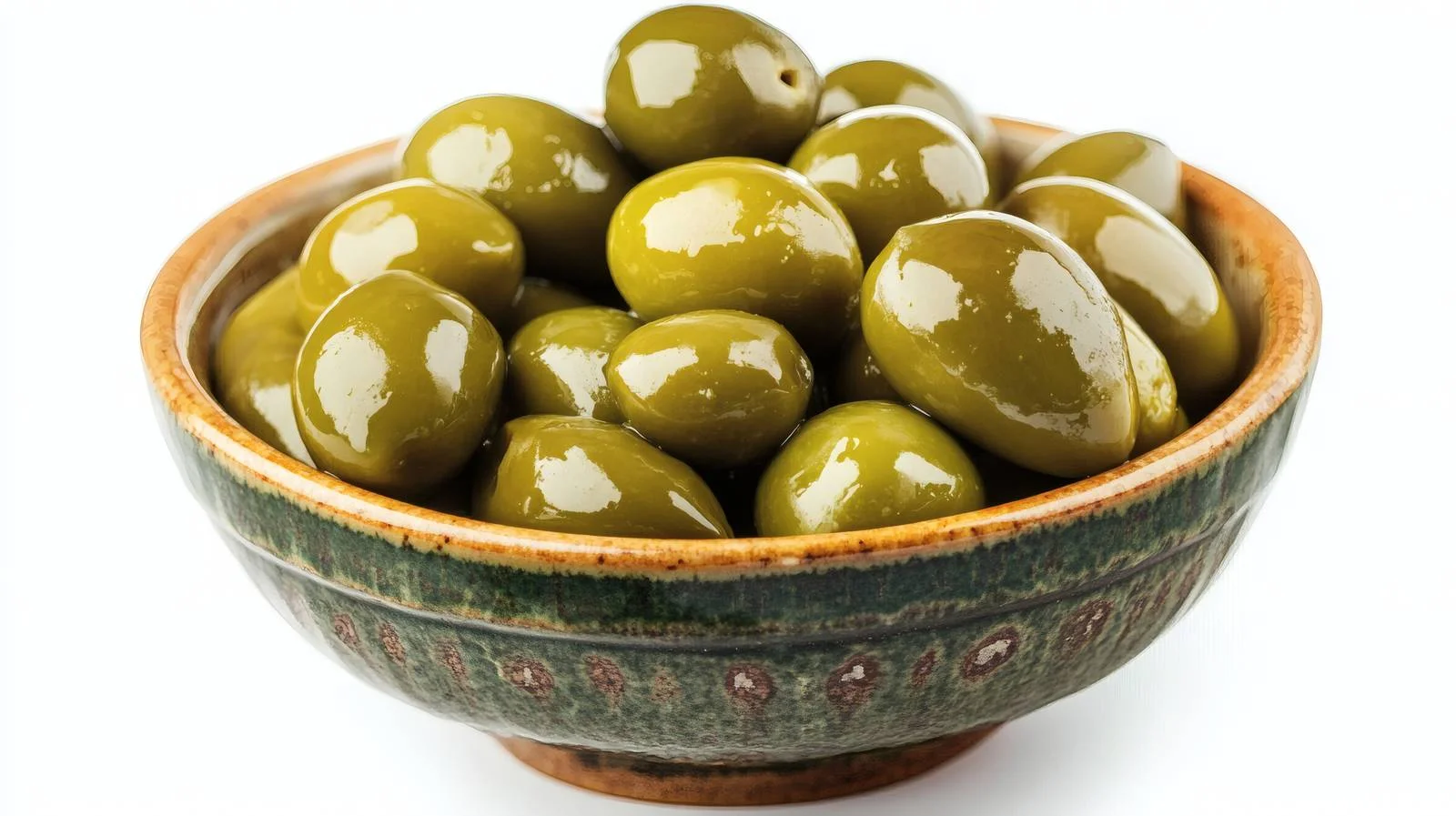 Fresh Green Olives in Bowl on White — free download from Dotvec