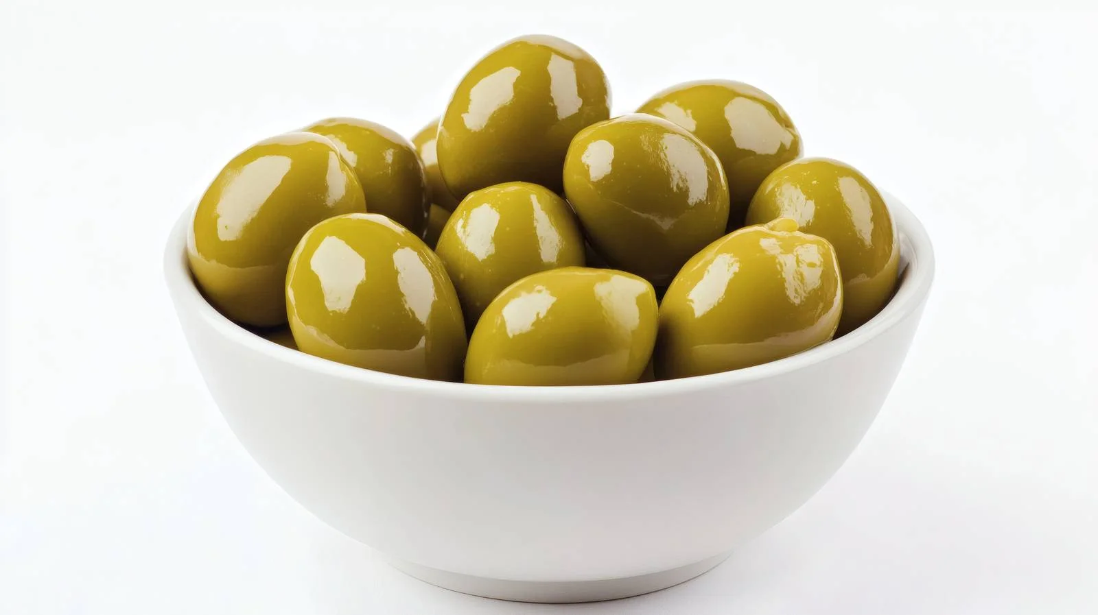 Fresh Green Olives in Bowl on White — free download from Dotvec