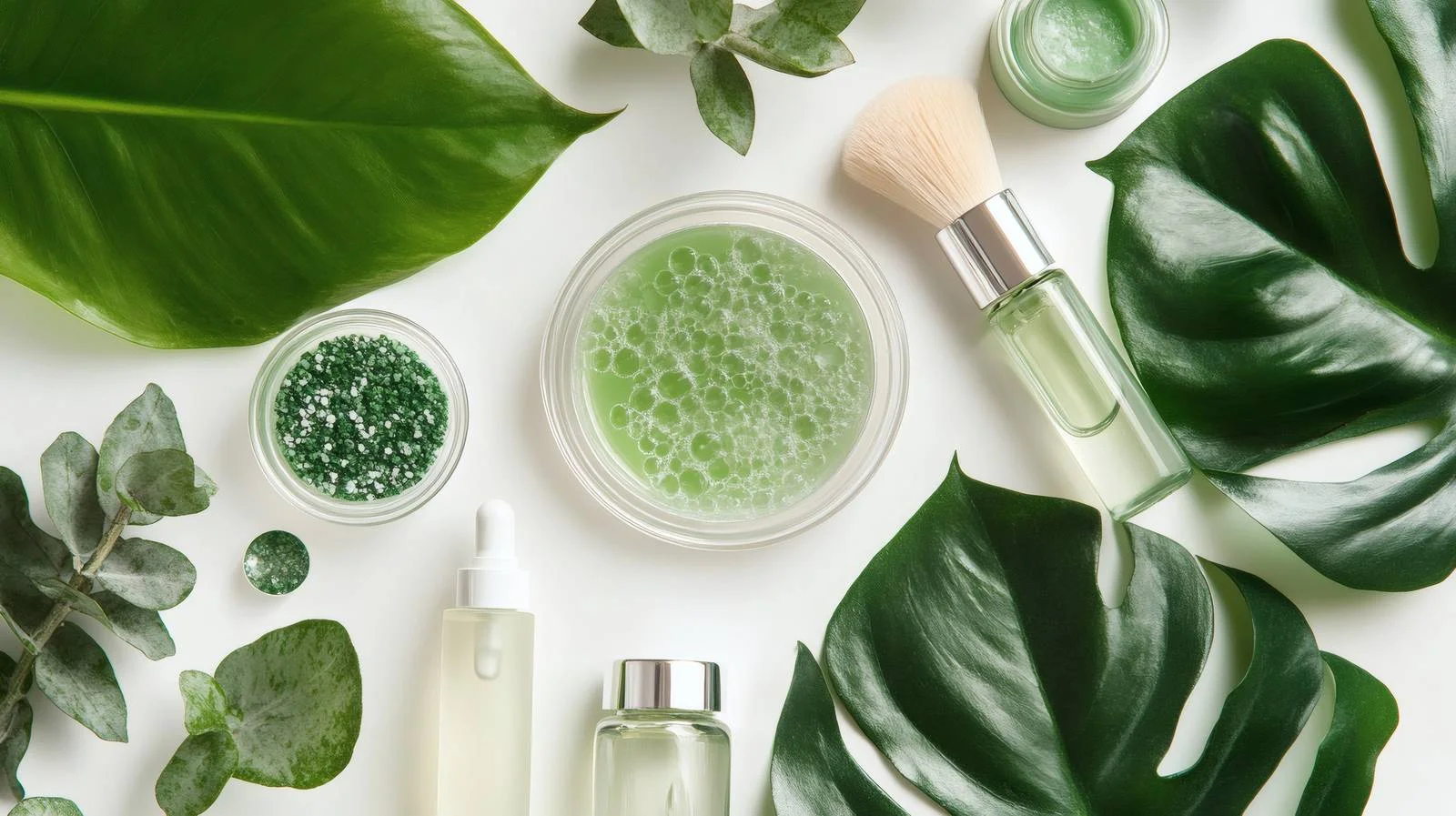 Botanical Leaf and Cosmetics in Lab Dish — free download from Dotvec