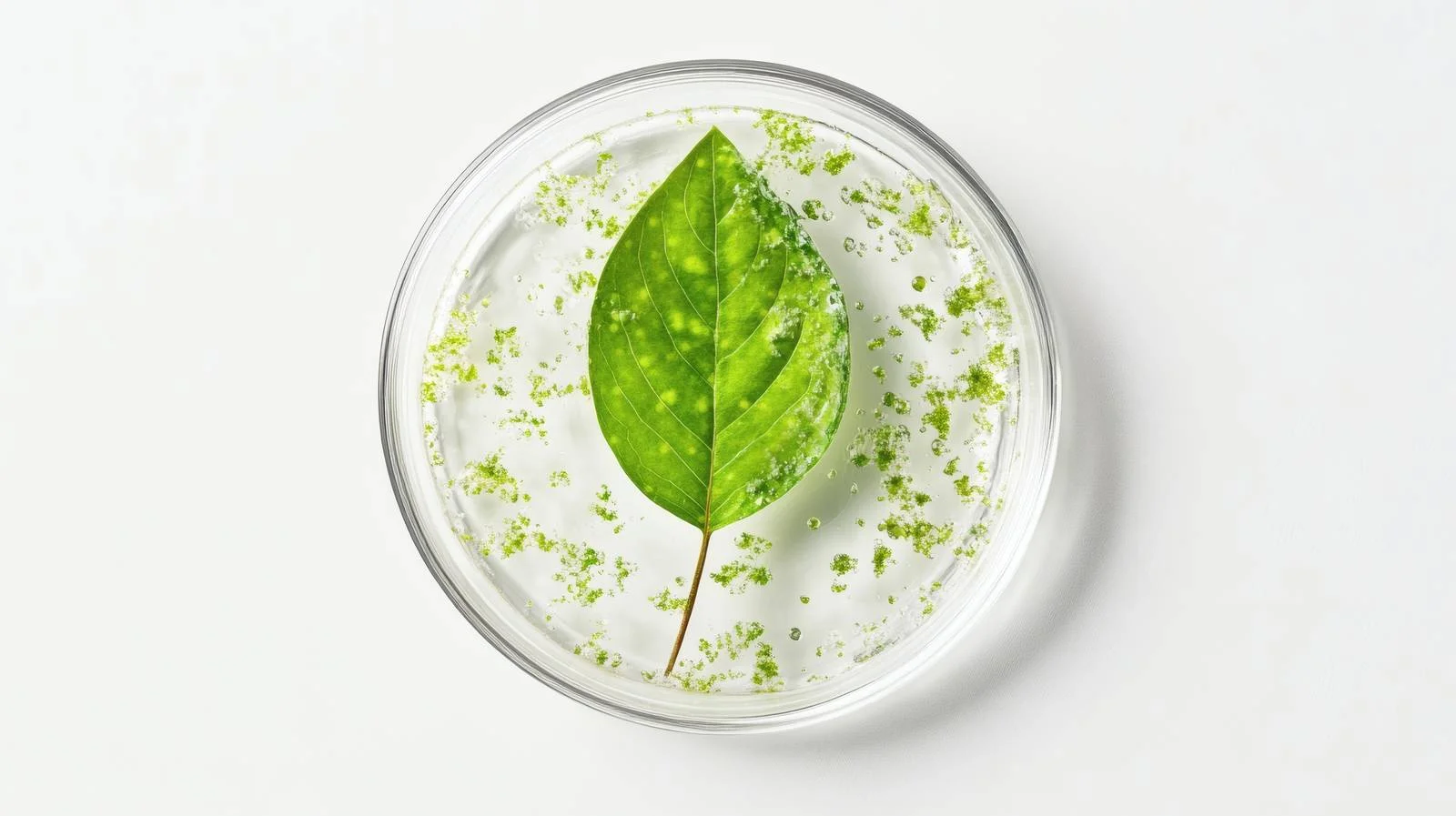 Botanical Leaf and Gel in Laboratory Dish — free download from Dotvec