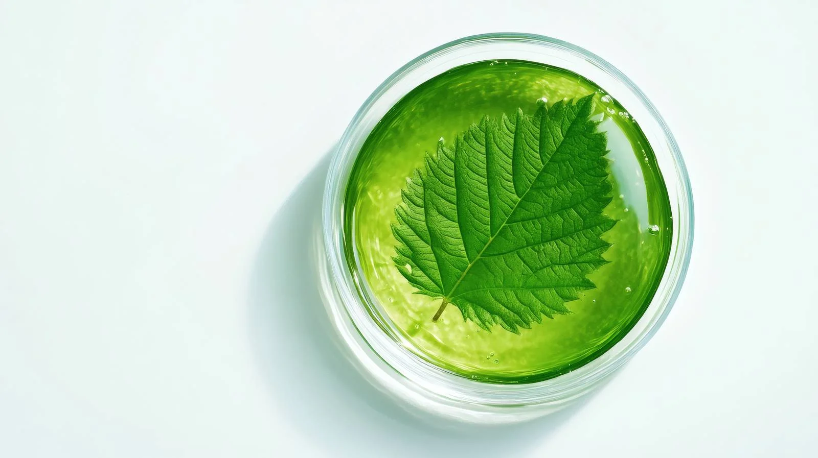Botanical leaf and gel in lab setting — free download from Dotvec