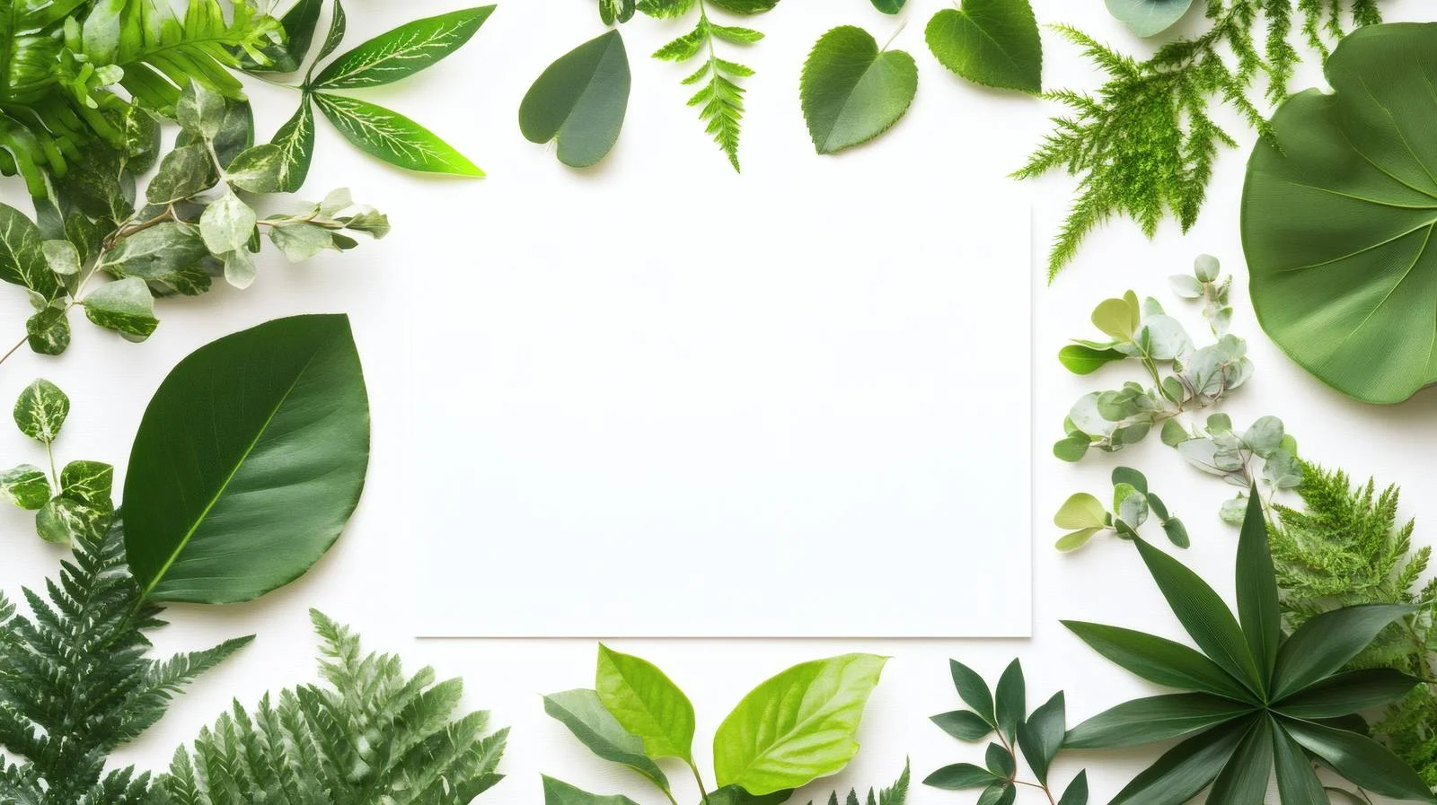 Botanical Greenery with Blank White Note — free download from Dotvec