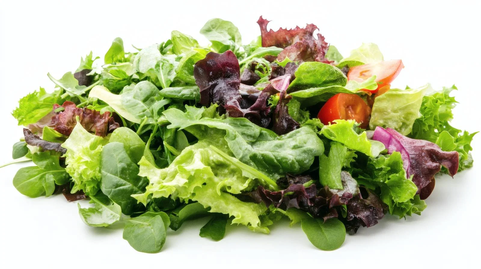 Fresh Green Salad Mix on White Background — free download from Dotvec
