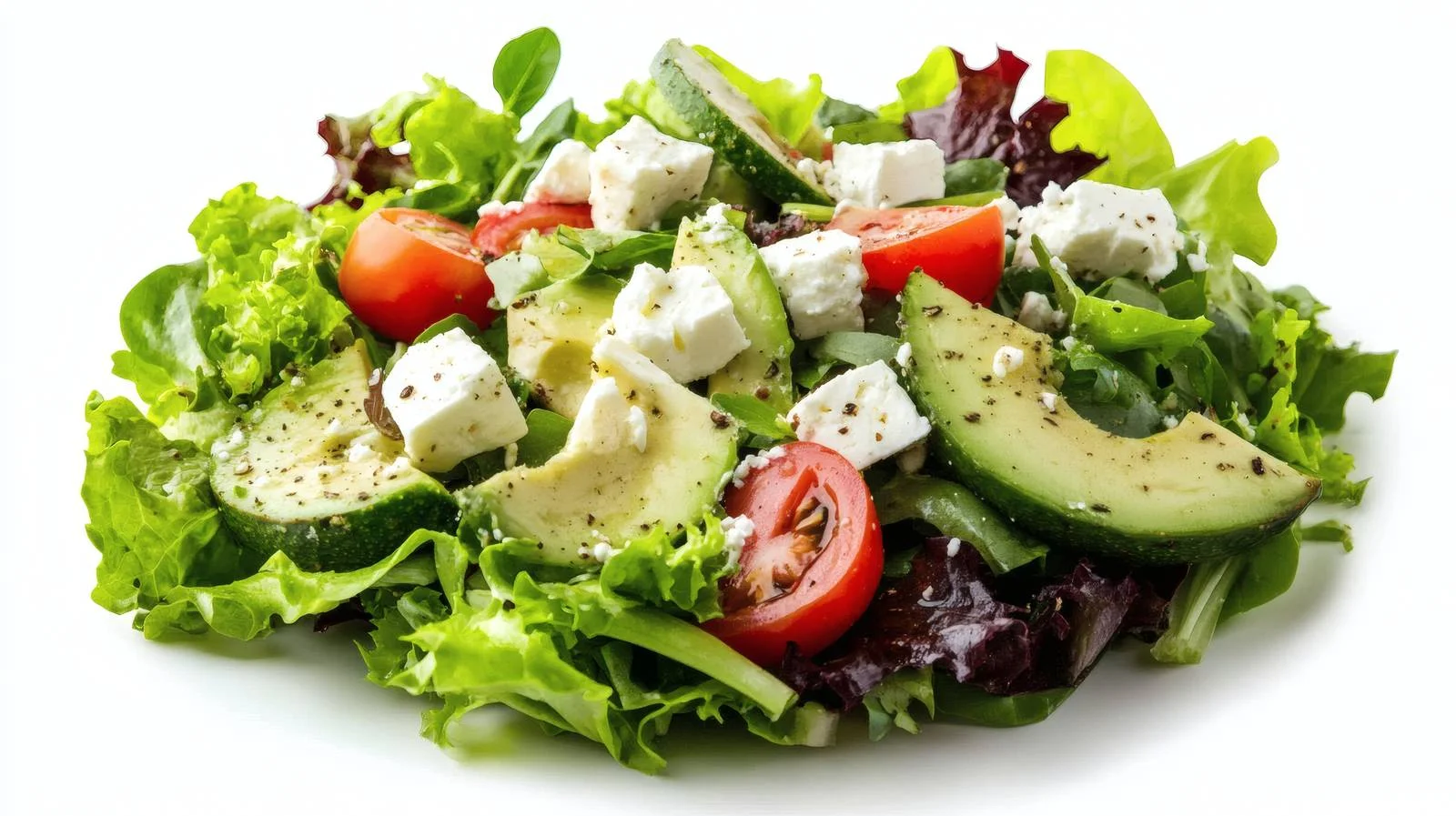 Avocado Feta Salad on White Background — free download from Dotvec