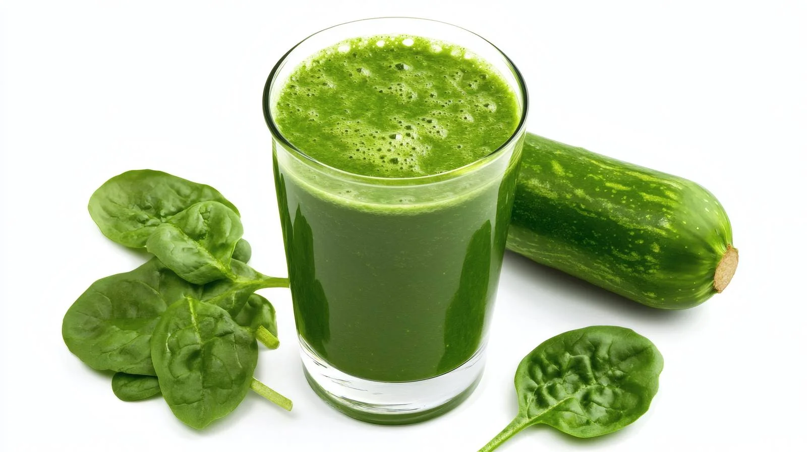 Fresh Green Smoothie in Glass on White — free download from Dotvec