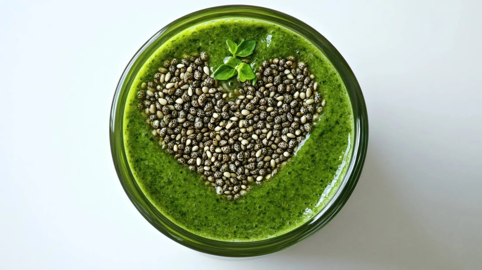 Nutritious Green Smoothie with Heart Seeds — free download from Dotvec