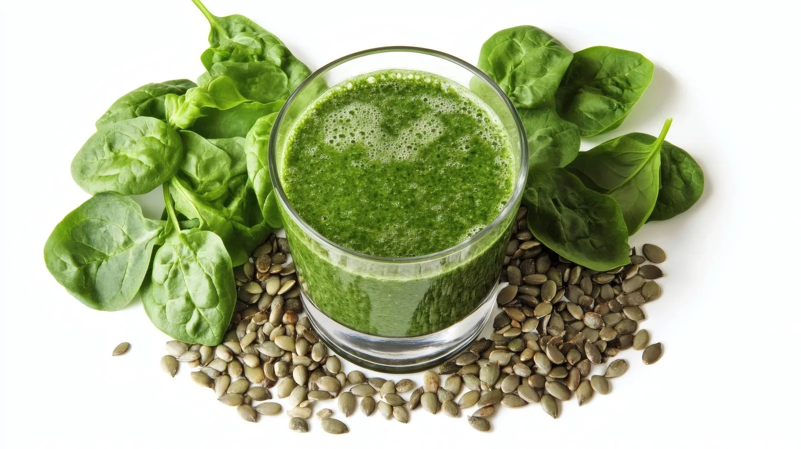 Nutrient-Rich Green Smoothie with Seed Heart — free download from Dotvec