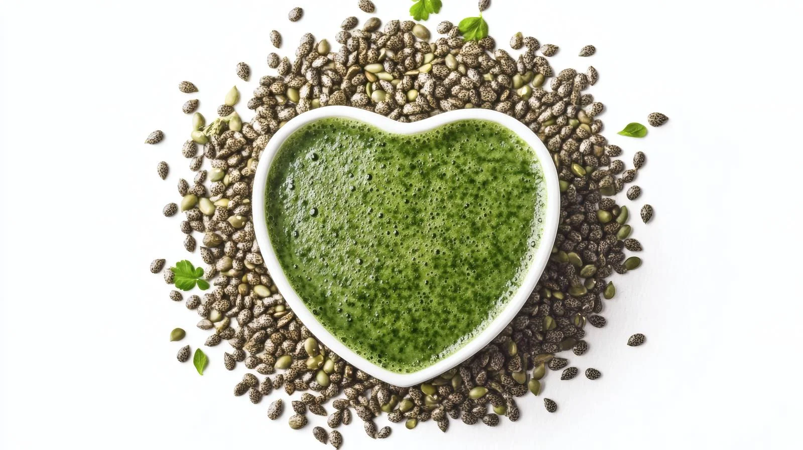 Nutrient-Rich Green Smoothie with Seeds Heart — free download from Dotvec