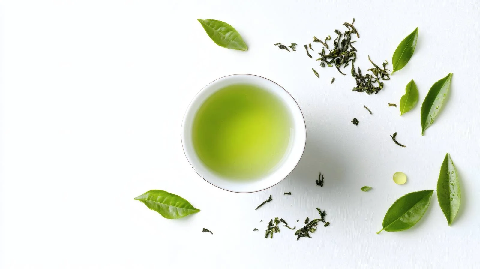 Vibrant Green Tea on White Background — free download from Dotvec