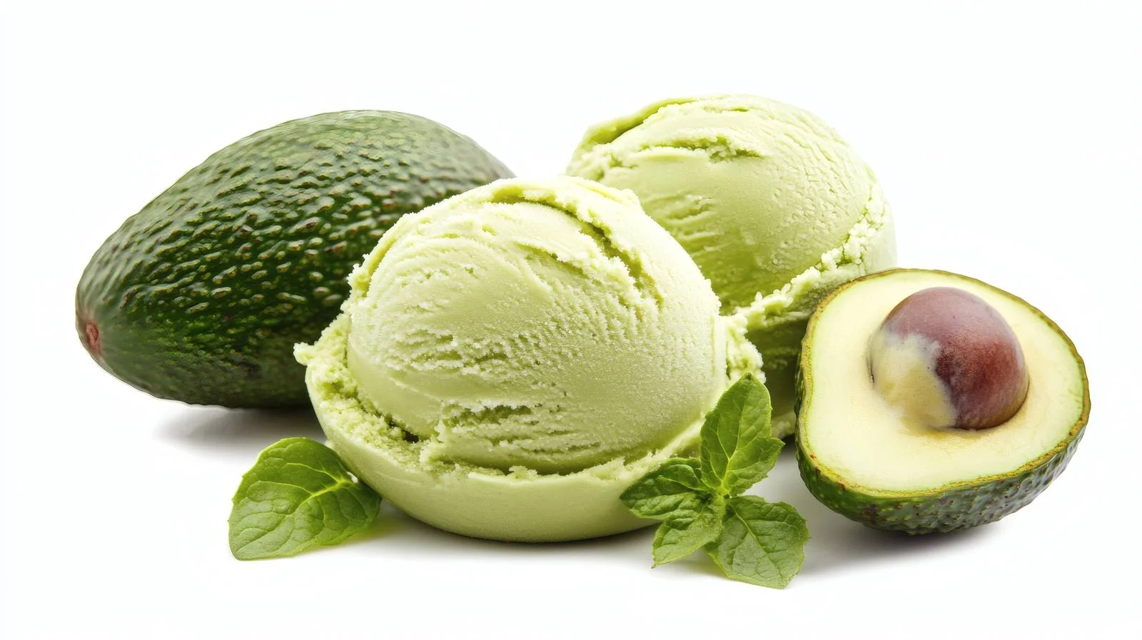 Avocado green ice cream on white background — free download from Dotvec