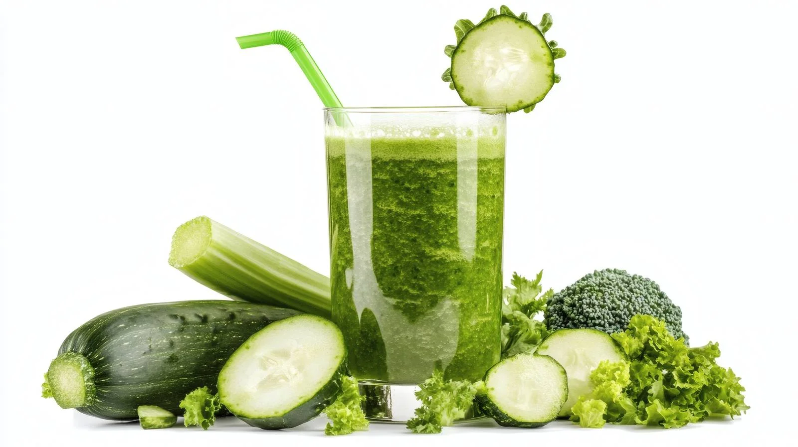 Fresh Green Vegetable Smoothie on White Background — free download from Dotvec