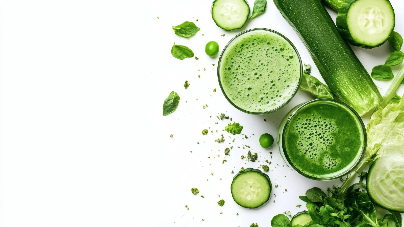 Refreshing Green Vegetable Juice on White Background — free download from Dotvec