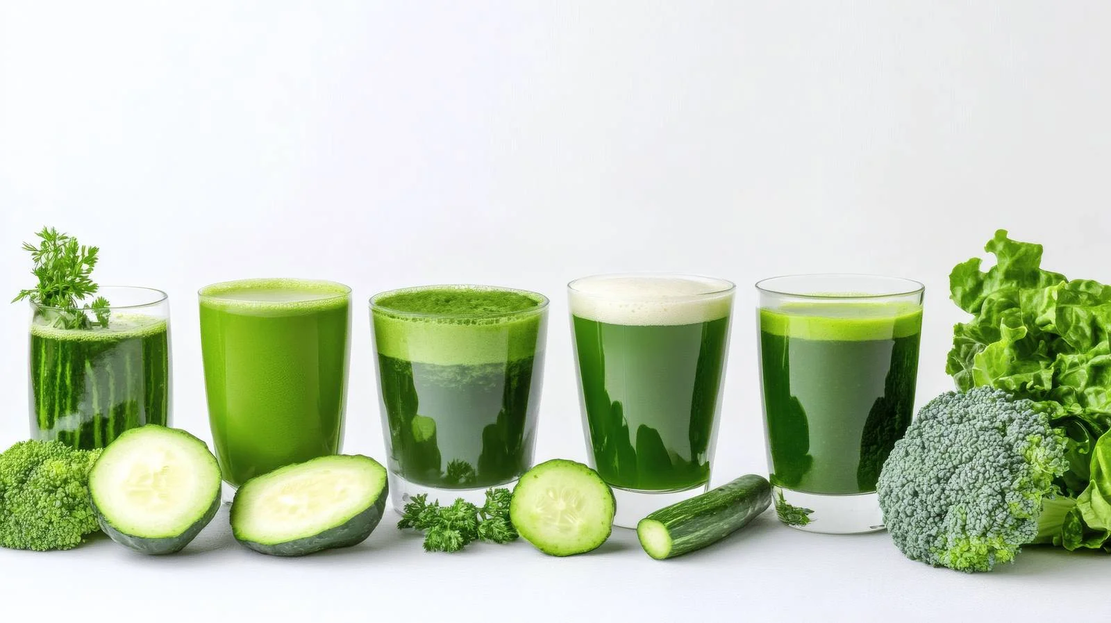 Fresh Green Vegetable Juice on White Background — free download from Dotvec