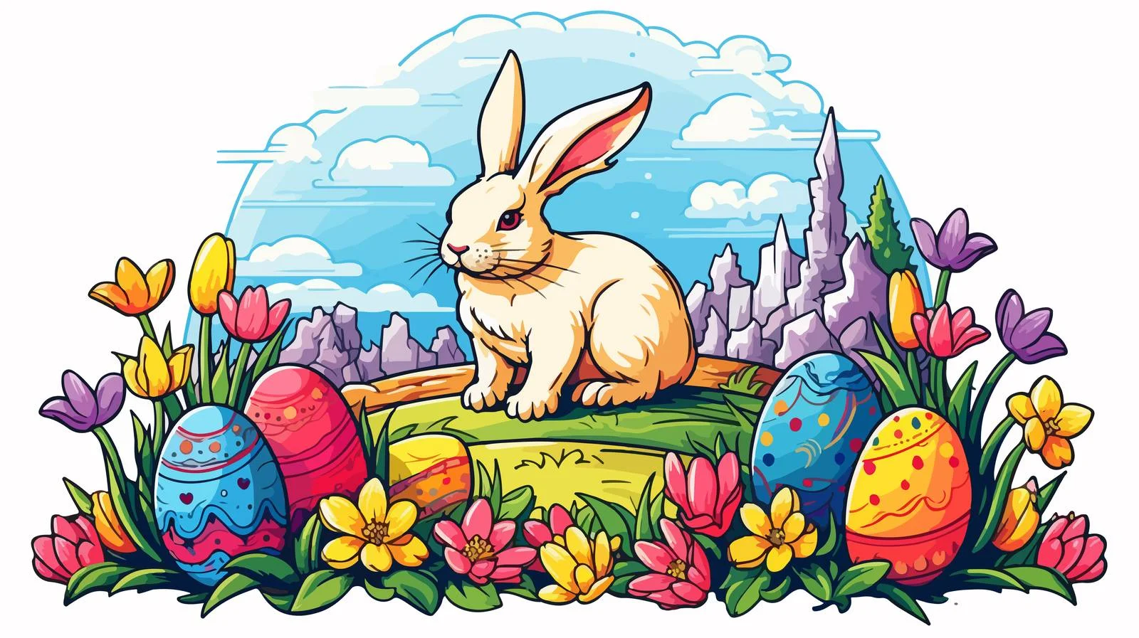 Easter Theme Greeting Card Vector Illustration — free download from Dotvec