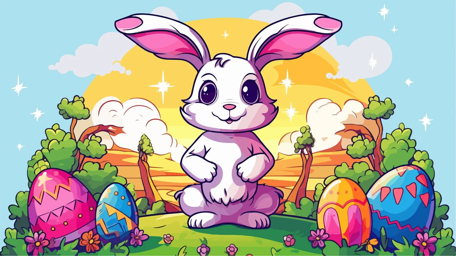 Easter Greeting Card Vector Illustration — free download from Dotvec
