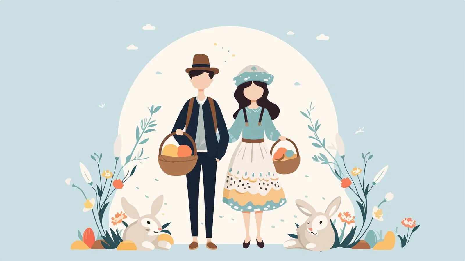 Easter Holiday Greeting Card Template Design — free download from Dotvec