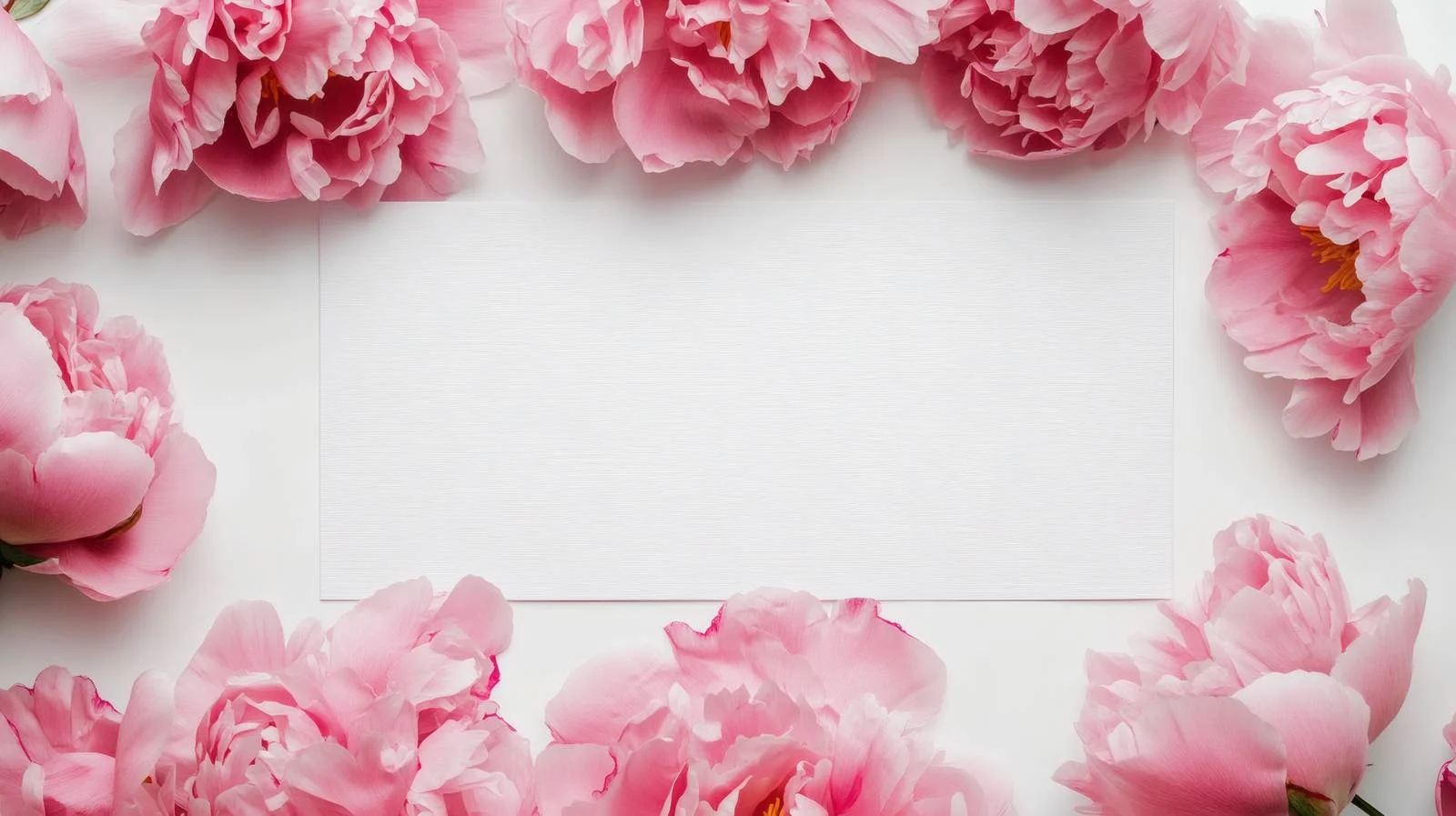 Elegant Blank Card with Peony Flowers — free download from Dotvec
