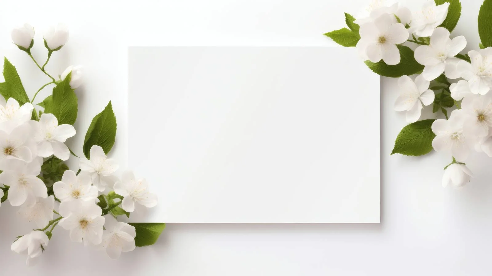 Elegant Blank Card with White Flowers — free download from Dotvec