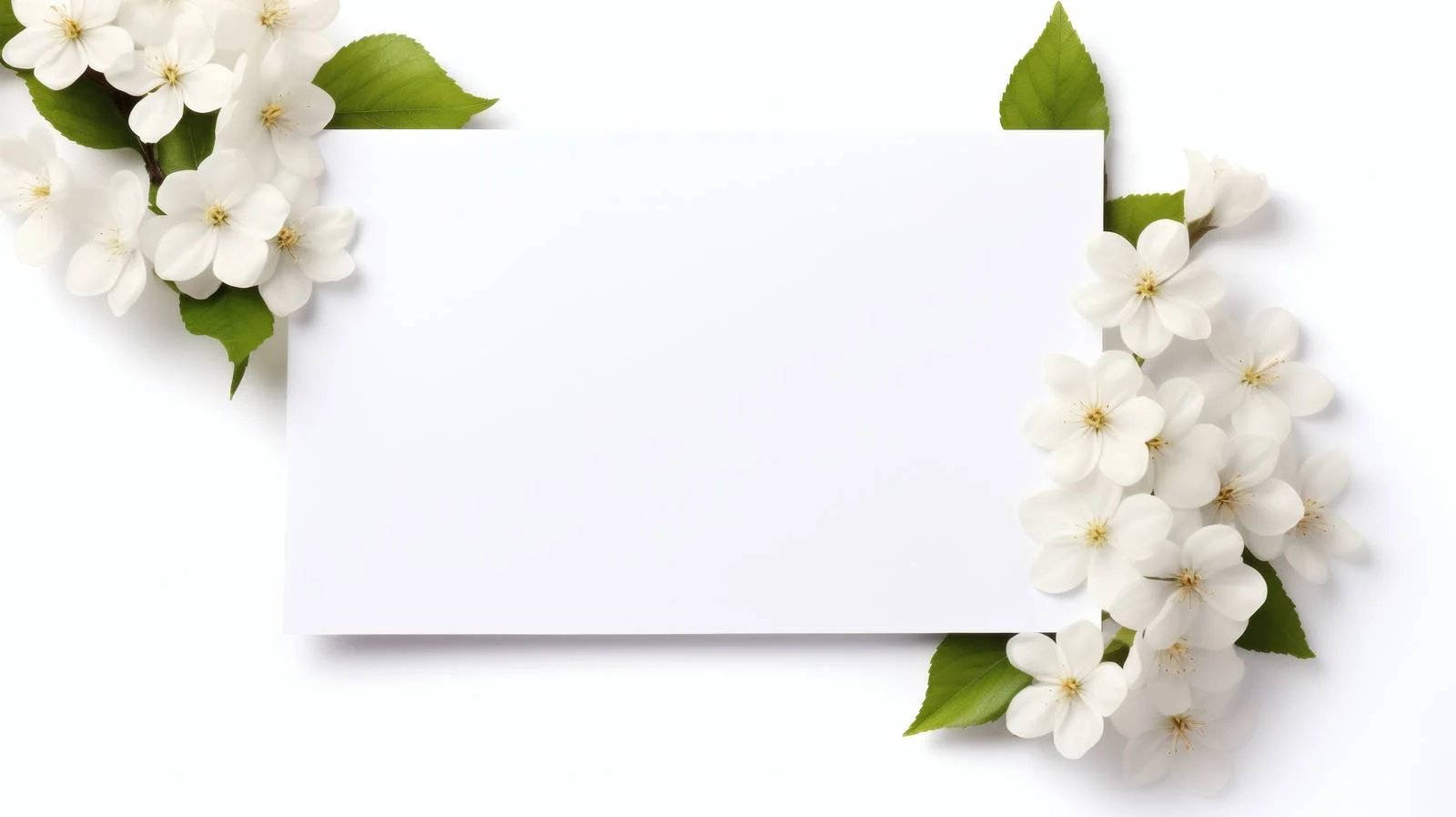 Elegant Blank Card with White Flowers — free download from Dotvec