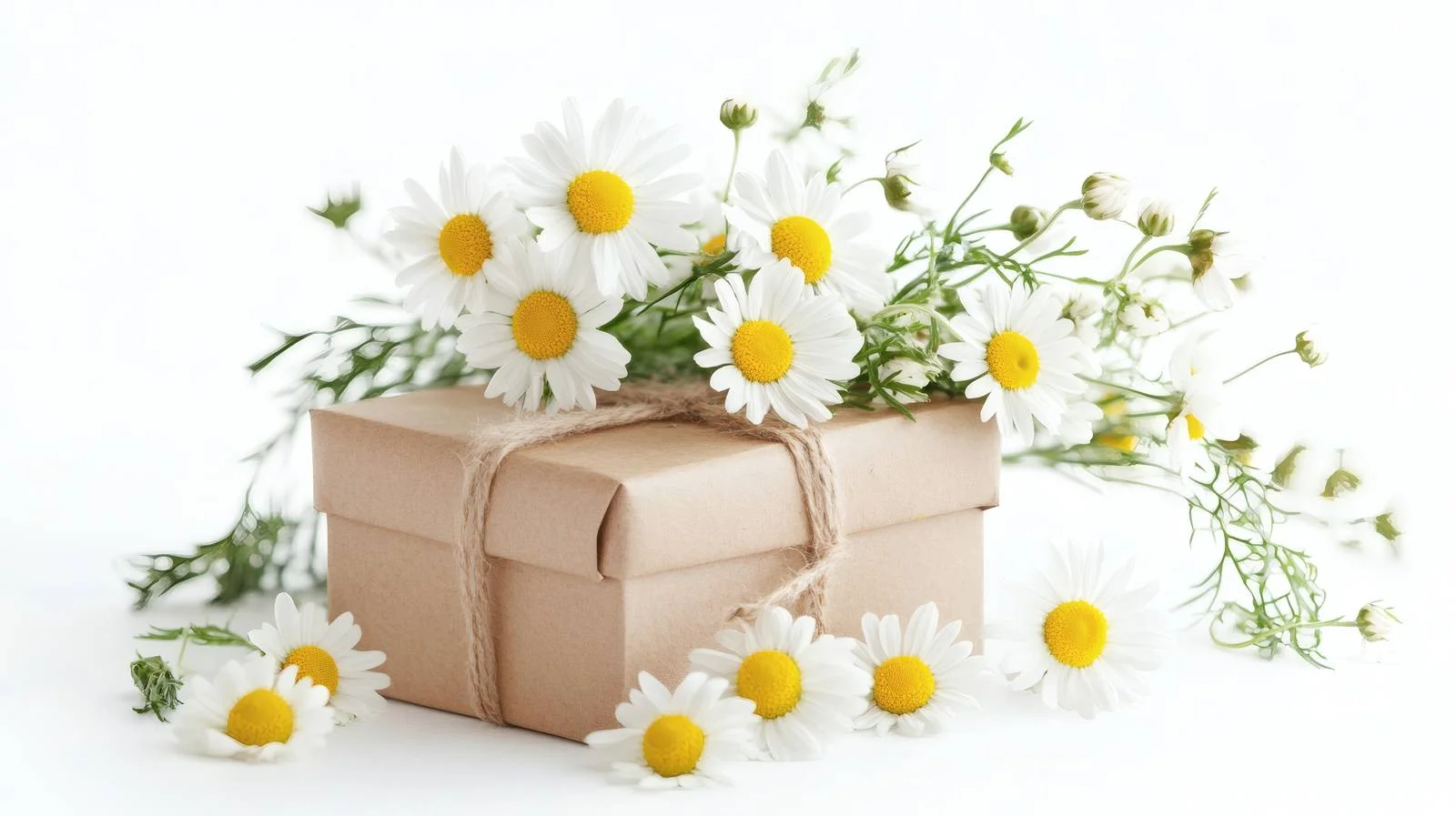 Elegant Gift Box and Chamomile Invitation — free download from Dotvec
