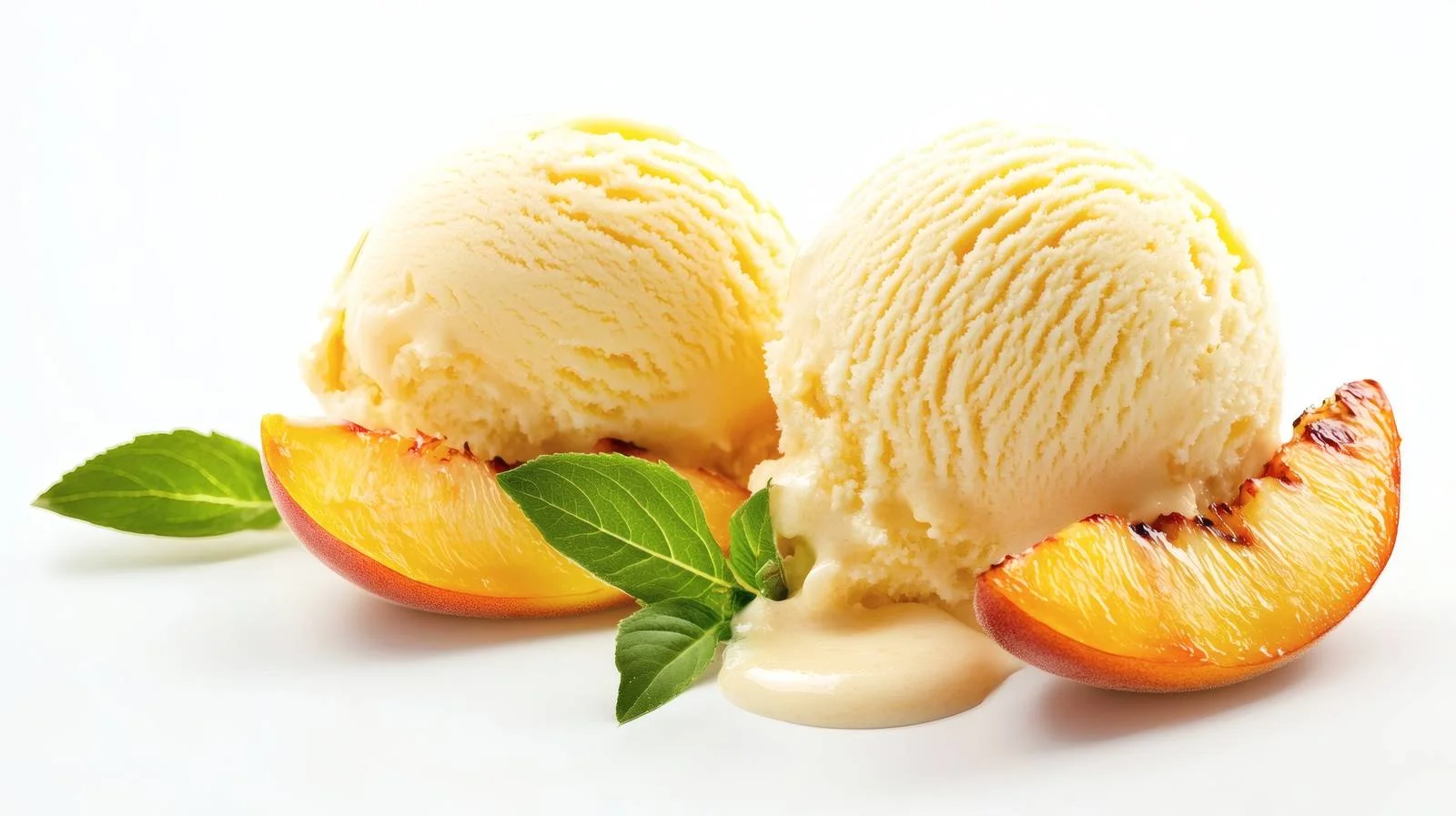 Delicious Grilled Peaches Ice Cream Dessert — free download from Dotvec