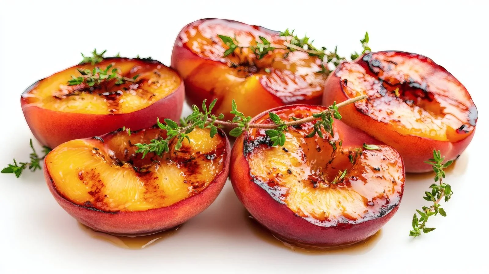 Exquisite Grilled Peaches with Thyme Honey — free download from Dotvec