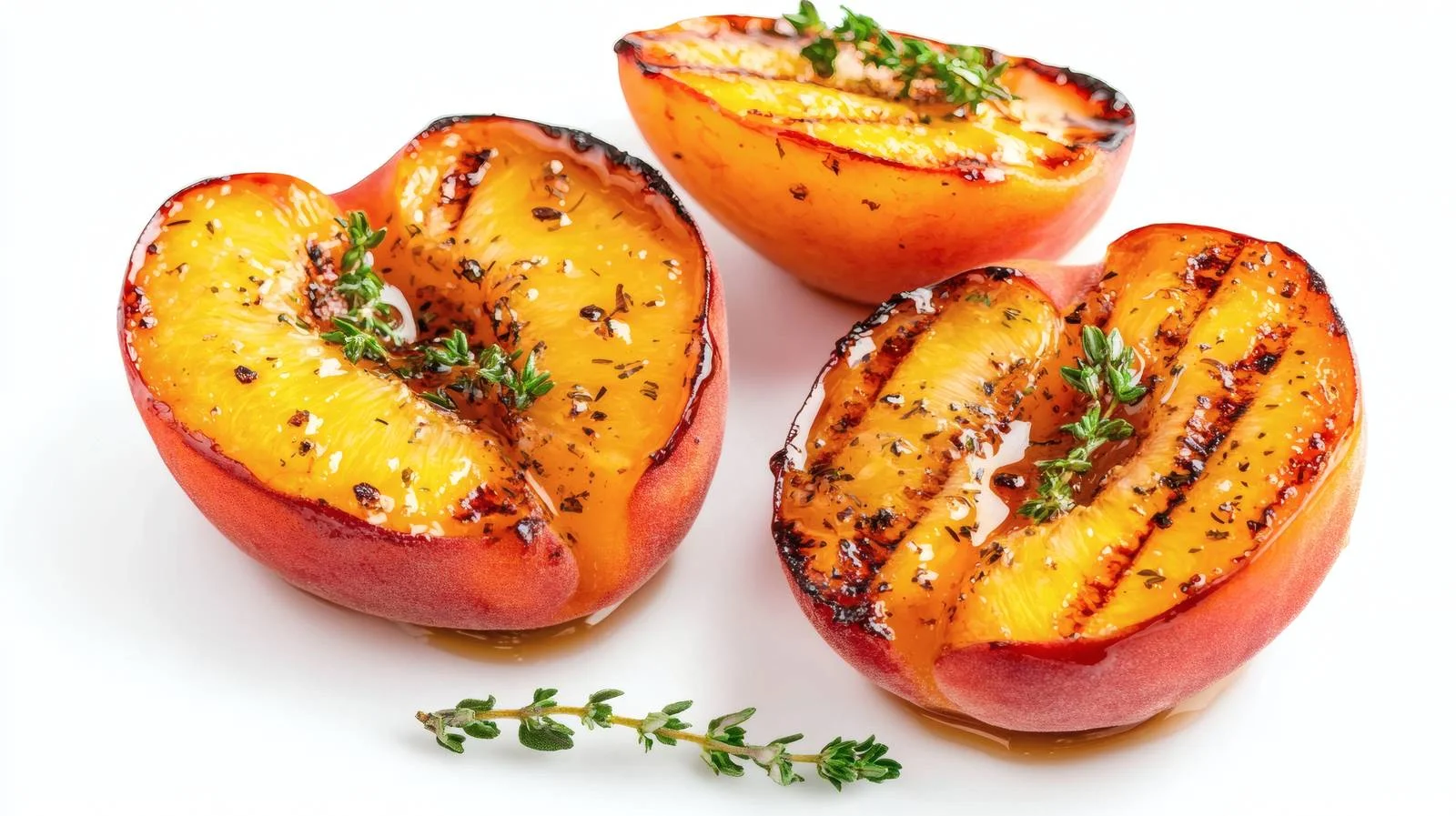 Elegant Grilled Peaches Thyme Honey White — free download from Dotvec