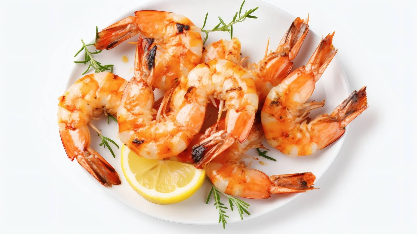 Succulent Grilled Shrimps on White Background — free download from Dotvec